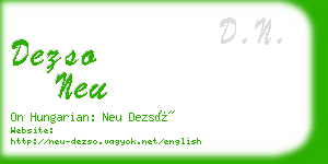 dezso neu business card